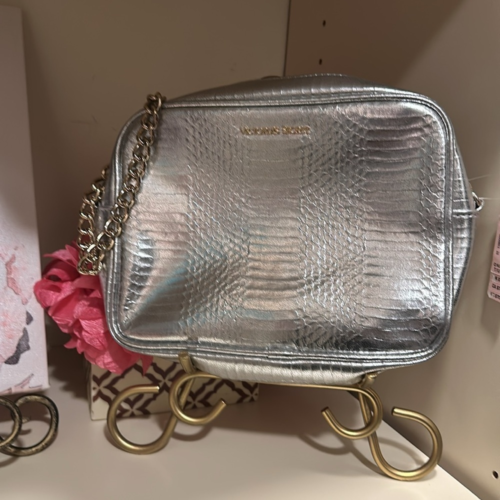 Victoria’s Secret Silver Faux Snakeskin Small Purse NWT